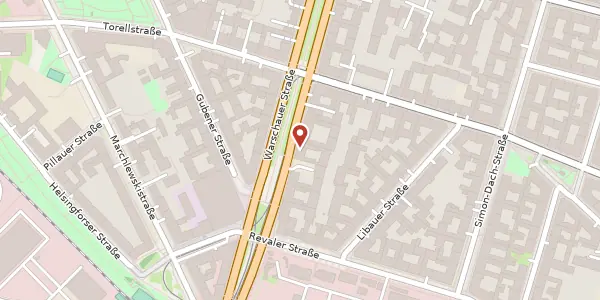 Karte der Umgebung von Warschauer Straße 60, 10243 Berlin