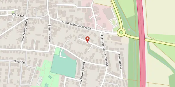 Karte der Umgebung von Blumenstraße 9, 67258 Heßheim