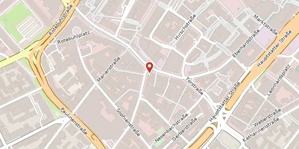 Karte der Umgebung von Tübinger Straße 1, 70178 Stuttgart
