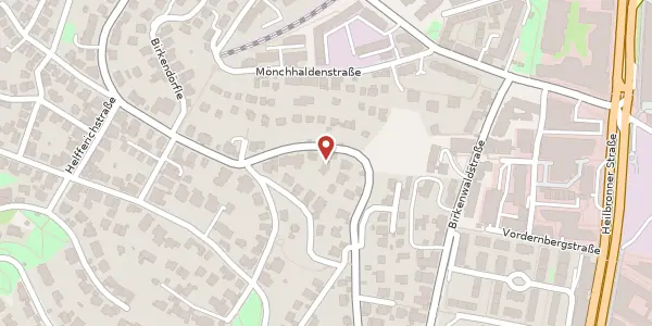 Karte der Umgebung von Birkenwaldstraße 85, 70191 Stuttgart