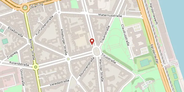 Karte der Umgebung von Mainzer Str. 38, 50678 Köln