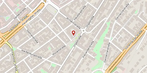 Karte der Umgebung von Olgastraße 86, 70180 Stuttgart