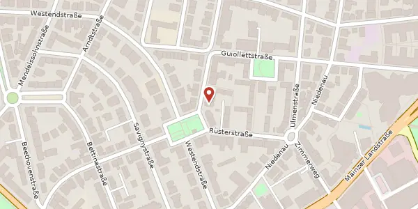 Karte der Umgebung von Feuerbachstr. 6, 60325 Frankfurt