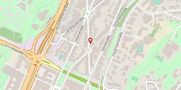 Karte der Umgebung von Kernerstraße 43, 70182 Stuttgart