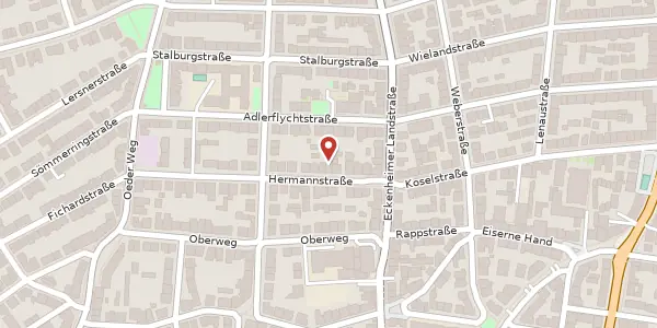 Karte der Umgebung von Hermannstr. 16, 60318 Frankfurt