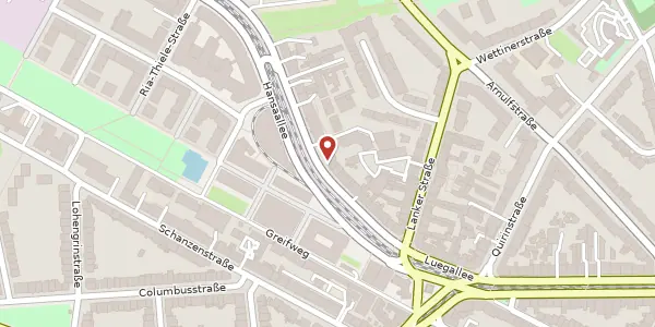 Karte der Umgebung von Hansaallee 24, 40547 Düsseldorf