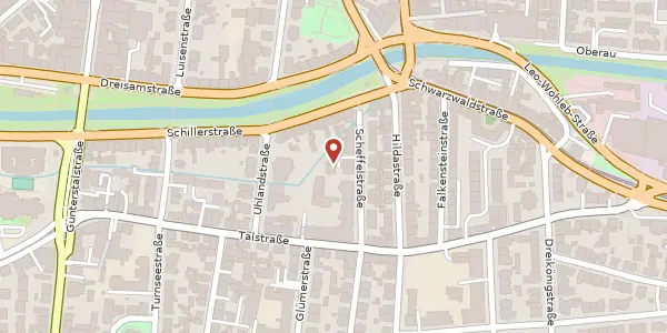 Karte der Umgebung von Scheffelstraße 6 b, 79102 Freiburg im Breisgau