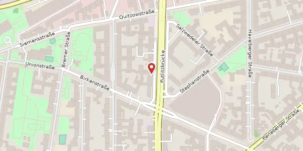 Karte der Umgebung von Putlitzstraße 18, 10551 Berlin