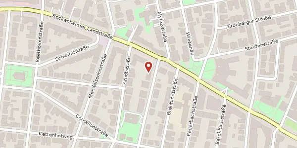 Karte der Umgebung von Lindenstr. 43, 60325 Frankfurt