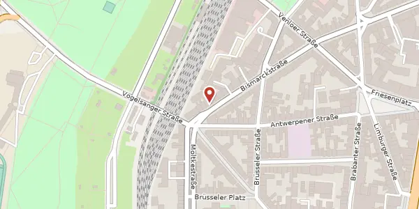 Karte der Umgebung von Bismarckstraße 68, 50672 Köln