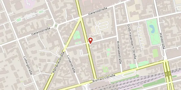 Karte der Umgebung von Kaiserstr. 21, 63065 Offenbach