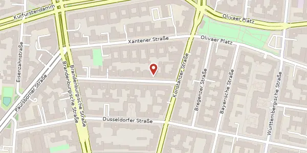 Karte der Umgebung von Duisburger Straße 2 a, 10707 Berlin