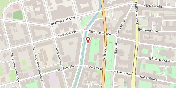Karte der Umgebung von Lampestraße 5, 04107 Leipzig