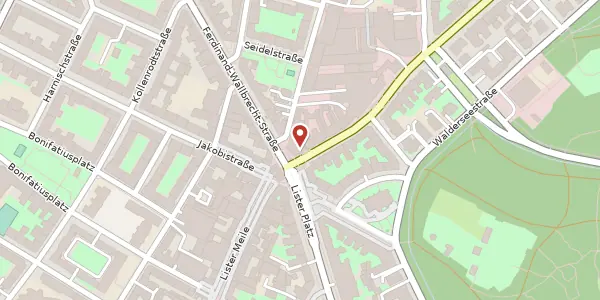 Karte der Umgebung von Lister Platz 2, 30163 Hannover