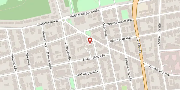 Karte der Umgebung von Unterlindau 85, 60323 Frankfurt