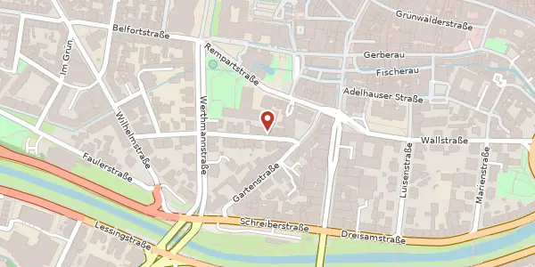 Karte der Umgebung von Erbprinzenstraße 7, 79098 Freiburg im Breisgau