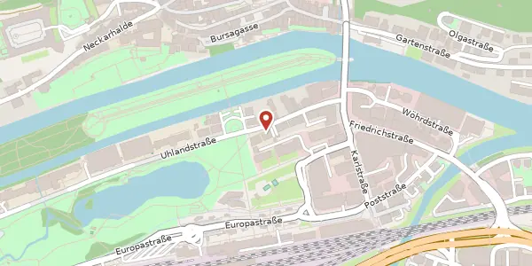 Karte der Umgebung von Uhlandstraße 13, 72072 Tübingen