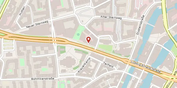 Karte der Umgebung von Ludwig-Erhard-Straße 18, 20459 Hamburg