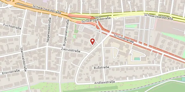 Karte der Umgebung von Seminarstraße 16, 79102 Freiburg im Breisgau