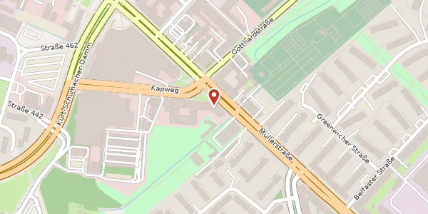 Karte der Umgebung von Kapweg 5, 13405 Berlin