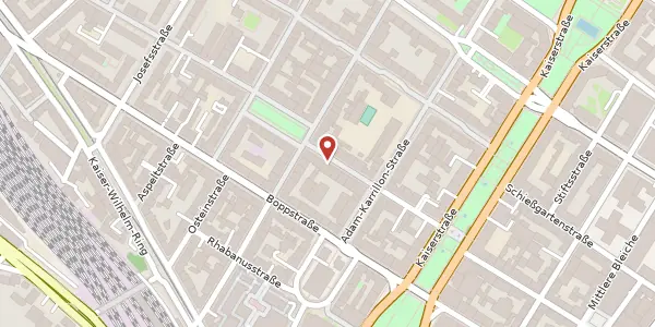Karte der Umgebung von Gartenfeldstraße 21, 55118 Mainz