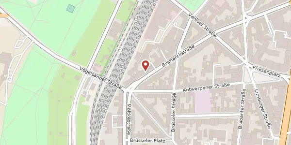 Karte der Umgebung von Bismarckstr. 64, 50672 Köln