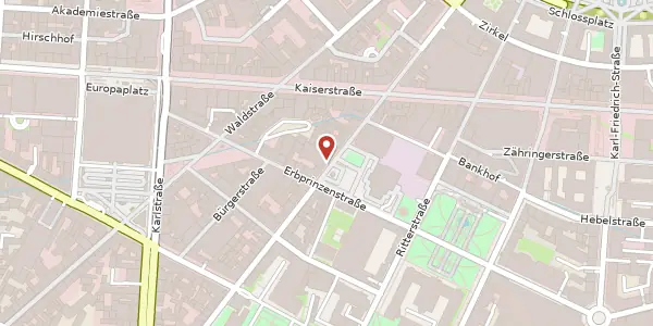 Karte der Umgebung von Herrenstraße 30, 76133 Karlsruhe