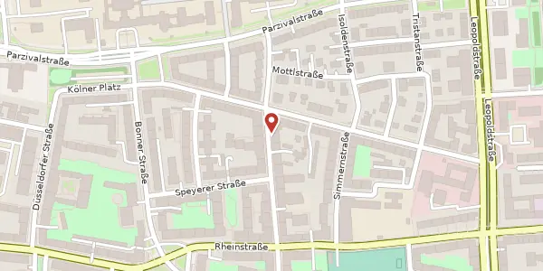 Karte der Umgebung von Mainzer Str. 22, 80804 München