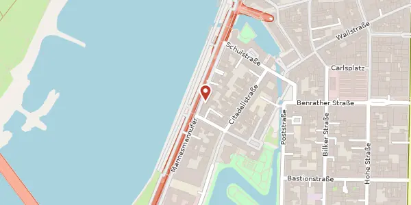 Karte der Umgebung von Rathausufer 22, 40213 Düsseldorf