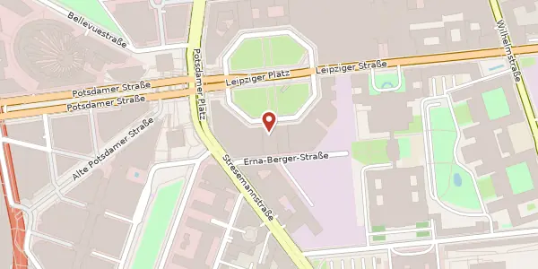 Karte der Umgebung von Leipziger Platz 7, 10117 Berlin