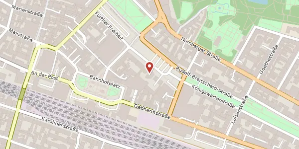 Karte der Umgebung von Königswarterstr. 22, 90762 Fürth