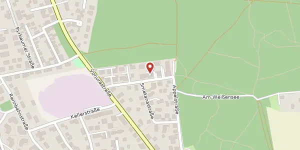 Karte der Umgebung von Am Weißensee 9, 90453 Nürnberg