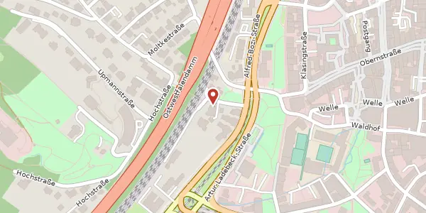 Karte der Umgebung von Albrecht-Delius-Weg 1, 33615 Bielefeld