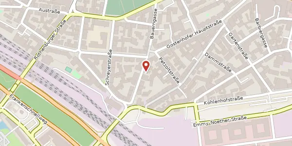 Karte der Umgebung von Bauerngasse 19, 90443 Nürnberg