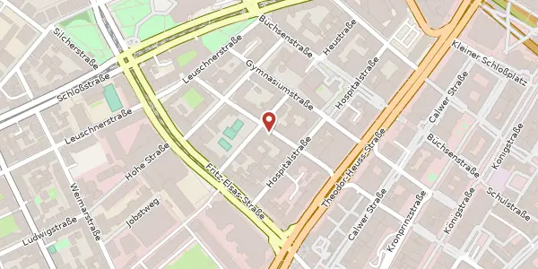 Karte der Umgebung von Lange Straße 51, 70174 Stuttgart