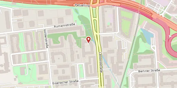 Karte der Umgebung von Leopoldstr. 175, 80804 München