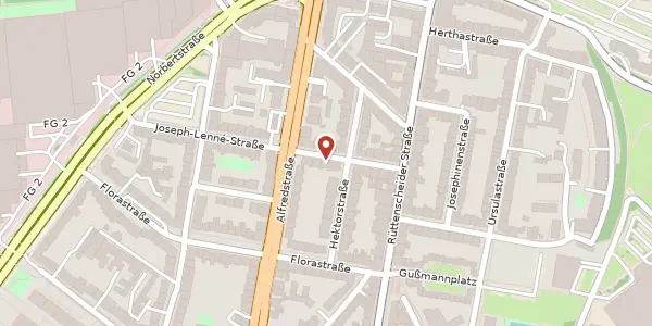 Karte der Umgebung von Joseph-Lenné-Str. 11, 45131 Essen