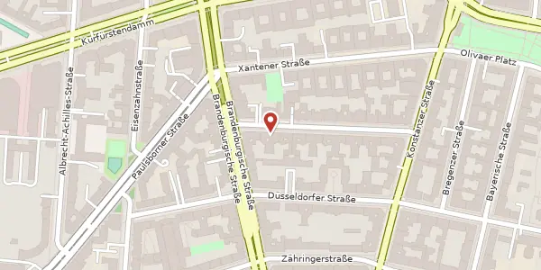 Karte der Umgebung von Duisburger Straße 12, 10707 Berlin