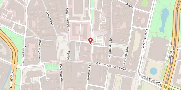 Karte der Umgebung von Reichsstraße 1-9, 04109 Leipzig
