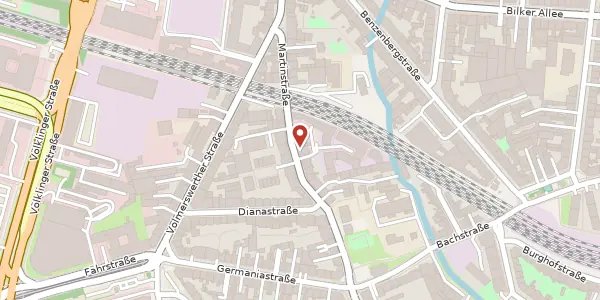Karte der Umgebung von Martinstr. 42, 40223 Düsseldorf