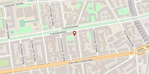 Karte der Umgebung von Kriegkstr. 71, 60326 Frankfurt