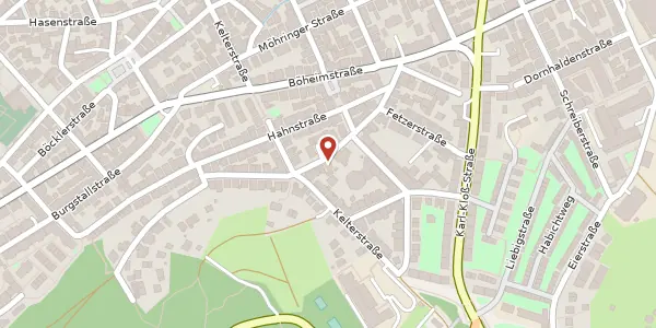 Karte der Umgebung von Böhmisreuteweg 21, 70199 Stuttgart