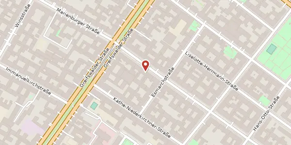 Karte der Umgebung von Hufelandstraße 10, 10407 Berlin