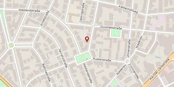 Karte der Umgebung von Feuerbachstr. 3, 60325 Frankfurt