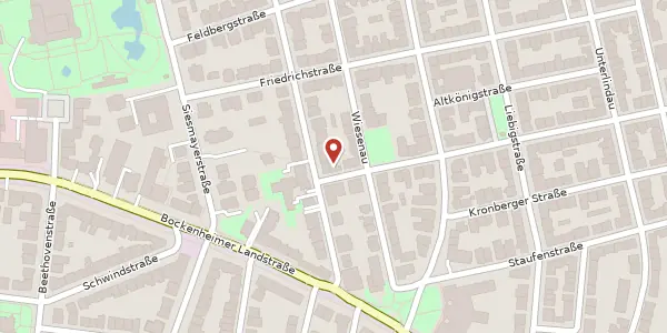 Karte der Umgebung von Kleine Wiesenau 6, 60323 Frankfurt