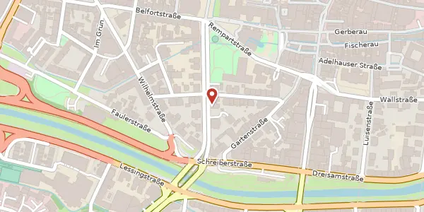 Karte der Umgebung von Werthmannstraße 9, 79098 Freiburg im Breisgau
