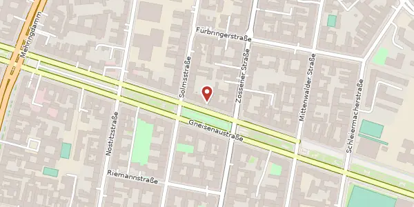 Karte der Umgebung von Gneisenaustraße 94, 10961 Berlin