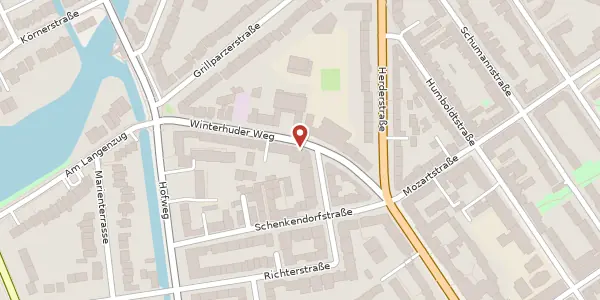 Karte der Umgebung von Winterhuder Weg 71, 22085 Hamburg