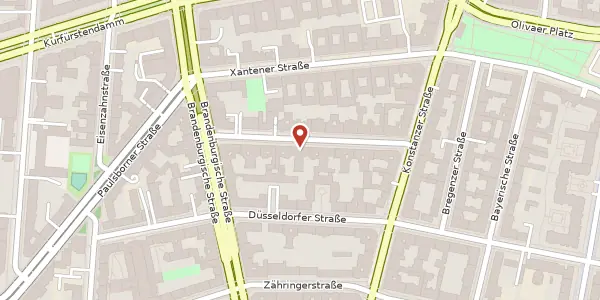 Karte der Umgebung von Duisburger Straße 15, 10707 Berlin