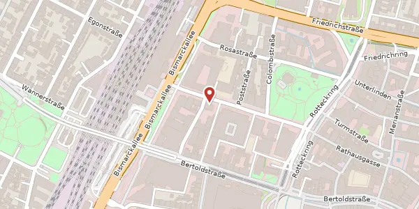 Karte der Umgebung von Eisenbahnstraße 64, 79098 Freiburg im Breisgau